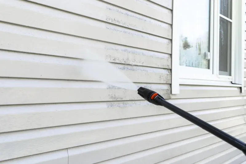 White Siding Power Washing